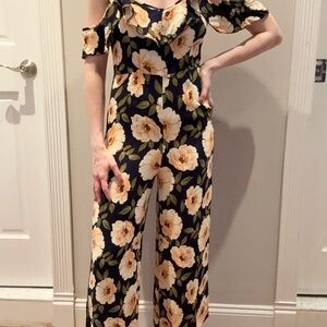 Floral Black Jumpsuit